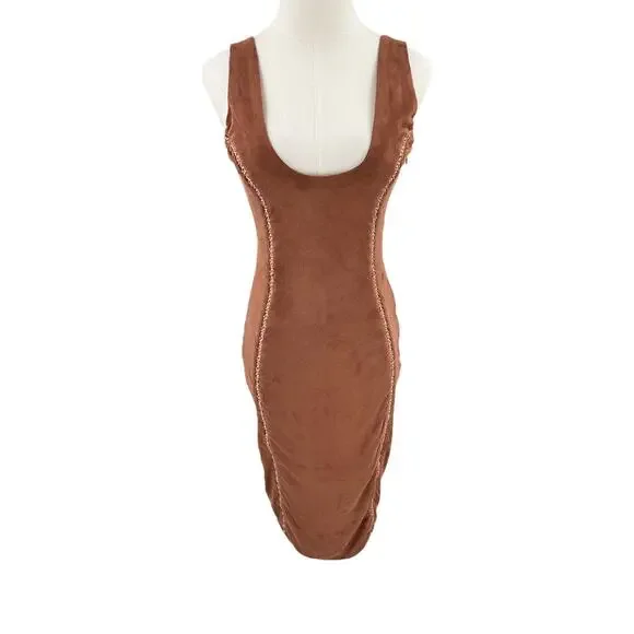brown high neck maxi dress SILENE MAXI DRESS IN BROWN | CULT MIA